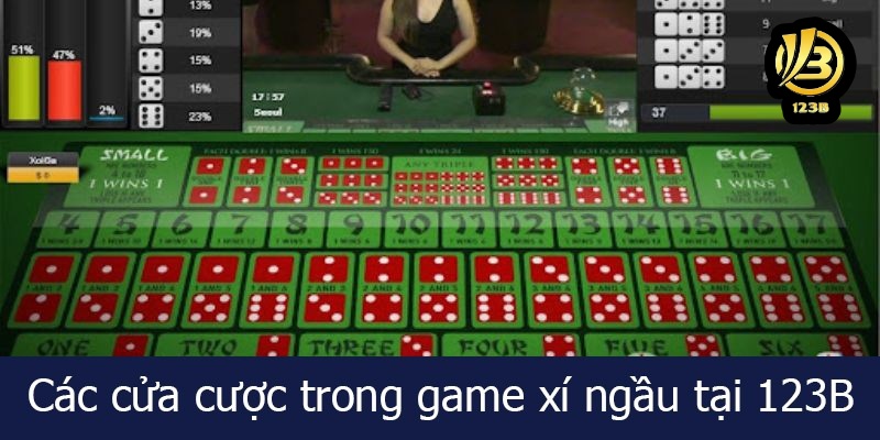 Các cửa cược trong game xí ngầu tại 123B